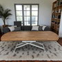 Hanah Home Mesa de Comedor Extensible Yan Yari Oval - Nogal y Blanco